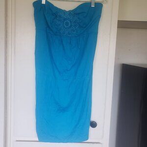 Venus Turquoise Strapless Dress Size Large